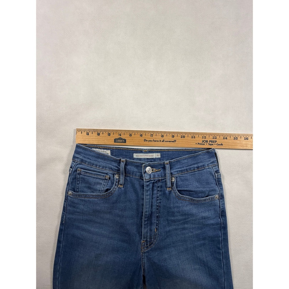 Levis Premium Mile High Super Skinny Jeans Womens 27 Medium Wash Blue Denim 4309 - Picture 5 of 12